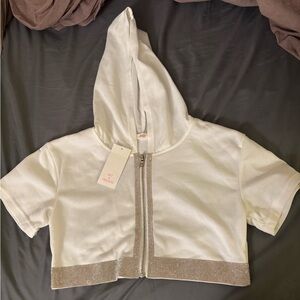 Hot & Delicious cropped diamond zip up